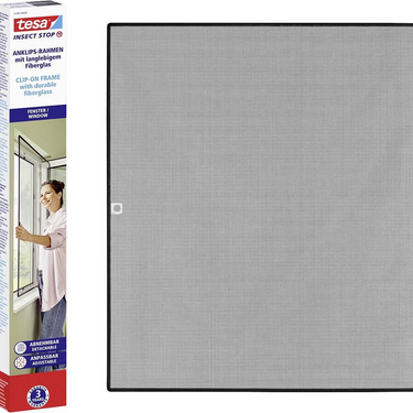 Tesa 1075234 - insect stop vliegenhor clip-onframe 1m x 1,20m | 1 stuks