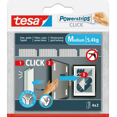 Tesa 1074193 - powerstrips click 4x2 m | 10 stuks