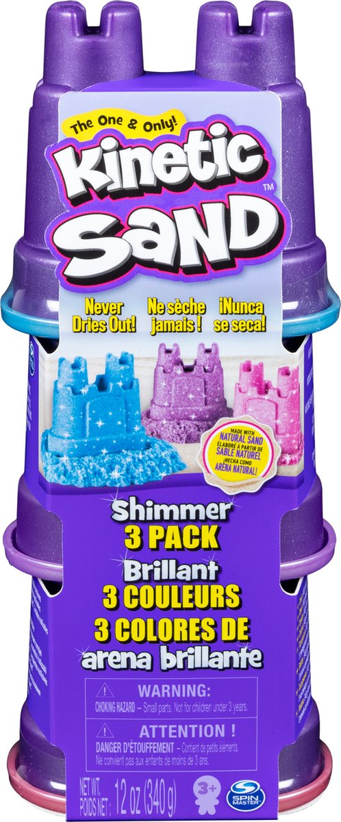 Kinetic sand shimmer - glitterzand - 3 kleuren - 340 g origineel - sensorisch speelgoed