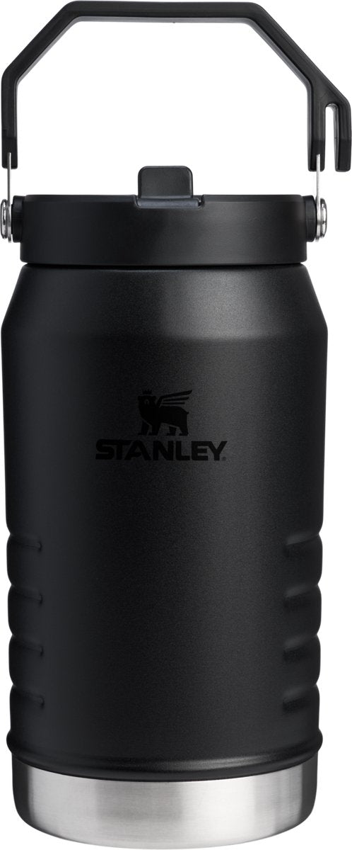 Stanley flip straw 2.0 waterfles met rietje 1,9l - 20 uur koud - 4 dagen koud met ijs - roestvrijstalen drinkfles - bpa vrij - lekvrij - vaatwasserbestendig - black