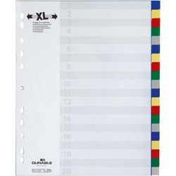 Tabbladen durable 6759 polypropyleen a4 assorti 20 tabbladen