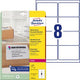 Etiket avery 99 - 1x67 - 7mmt 25 vel 8 etiketten per vel wit