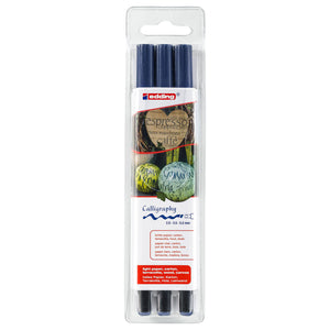 Edding 1255 • calligraphy pen assorti 3pcs staalblauw