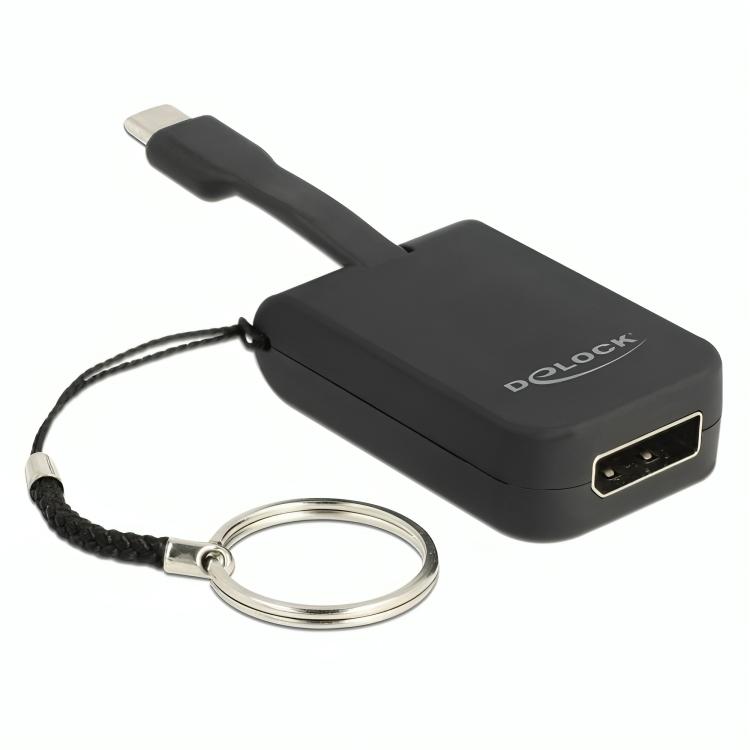 Load image into Gallery viewer, Delock usb-c > displayport adapter sleutelhanger (zwart, 4k 60hz)
