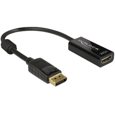 Delock displayport 1.2 > hdmi adapter (zwart, 0,2 meter, 4k)
