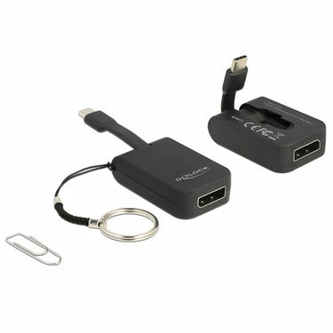 Delock usb-c > displayport adapter sleutelhanger (zwart, 4k 60hz)