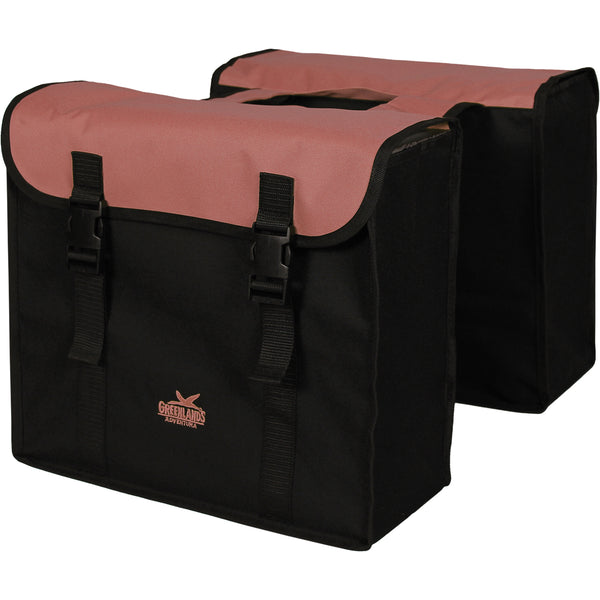 Double bicycle bag Greenlands 34 liters 37 x 33 x 14 cm (2x) - black / coral red