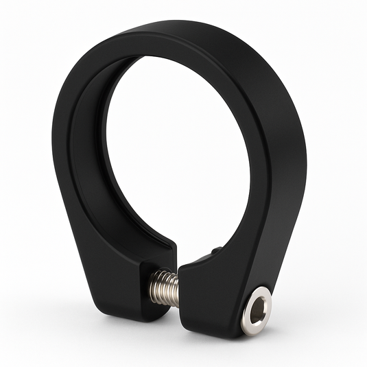 Zadelpenklem ø34.9 aluminium met inbusbout - zwart