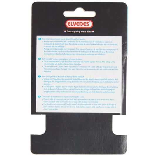 Elvedes rem binnenkabel 2 000 mm 1×19 draads rvs ø1,5mm met t-nippel ø7 × 6mm