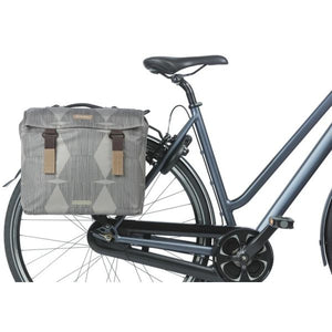 Basil dubbele fietstas elegance mik 40 - 49 liter - chateau taupe