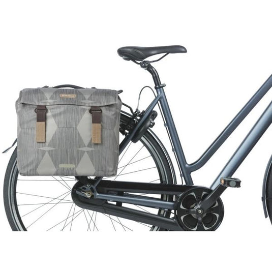 Basil dubbele fietstas elegance mik 40 - 49 liter - chateau taupe