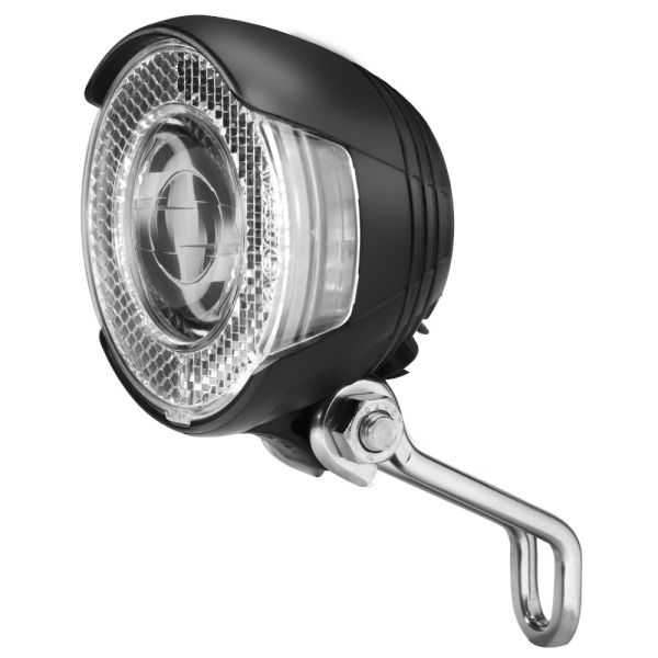 Load image into Gallery viewer, Busch + müller koplamp busch und müller lumotec lyt b n plus met standlicht voor naafdynamo 20 lux - zwart
