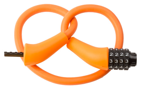 Cable combination lock M-Wave Silicon 900 x 12mm - orange