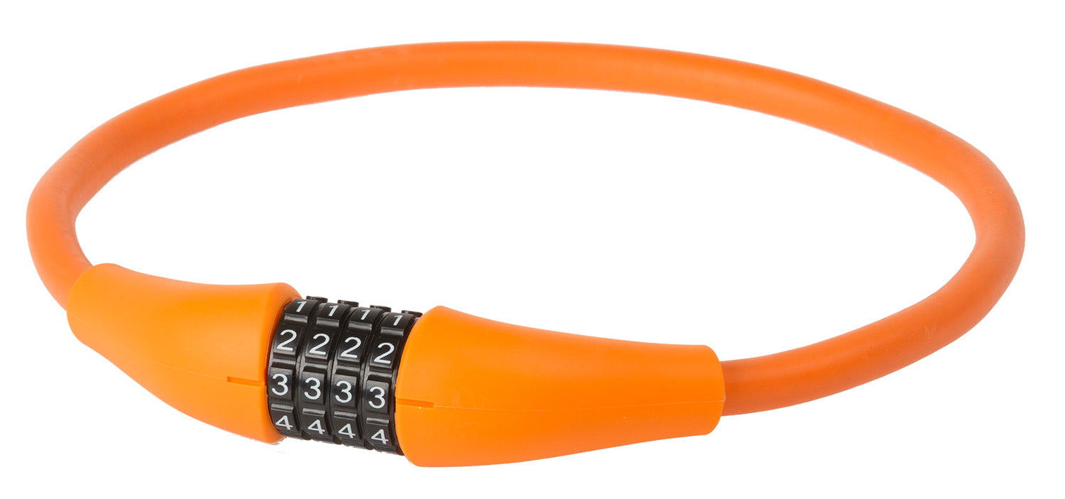 Cable combination lock M-Wave Silicon 900 x 12mm - orange