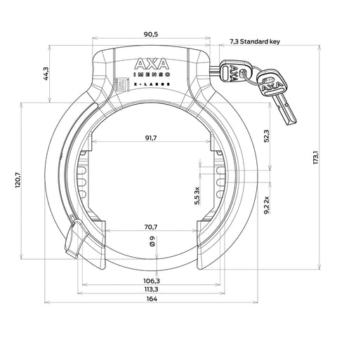 Frame lock axa imenso x-large black (card)