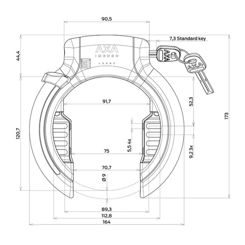 Frame lock Axa Imenso Large with removable key