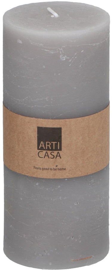 Arti casa stompkaars ø7 x 16 cm - 65 branduren - grijs