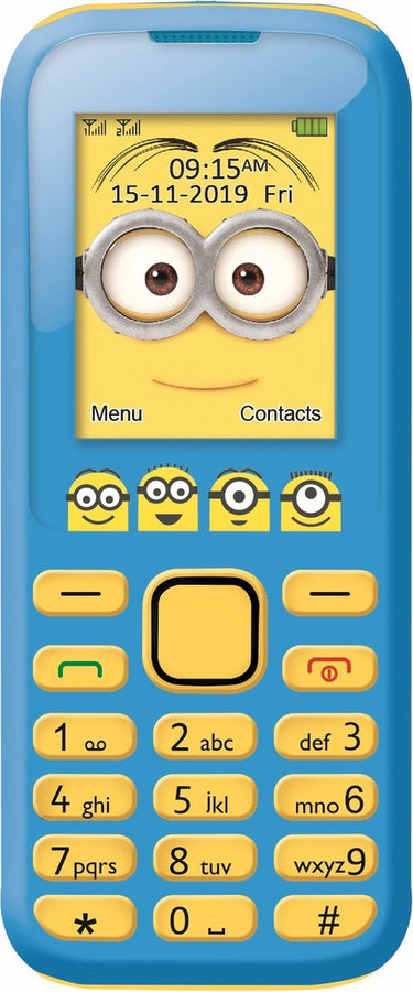 Lexibook universal verschrikkelijke ikke minions 2g mobiele telefoon, dubbele simkaart, camera, oplaadbare batterij, geel blauw, gsm20des