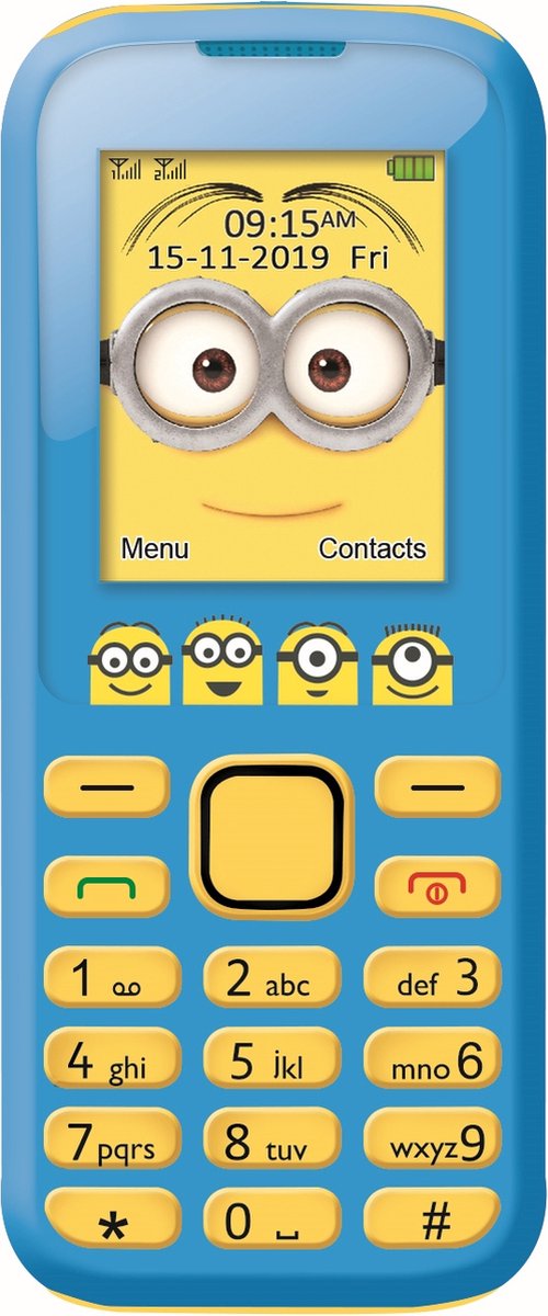 Lexibook universal verschrikkelijke ikke minions 2g mobiele telefoon, dubbele simkaart, camera, oplaadbare batterij, geel blauw, gsm20des