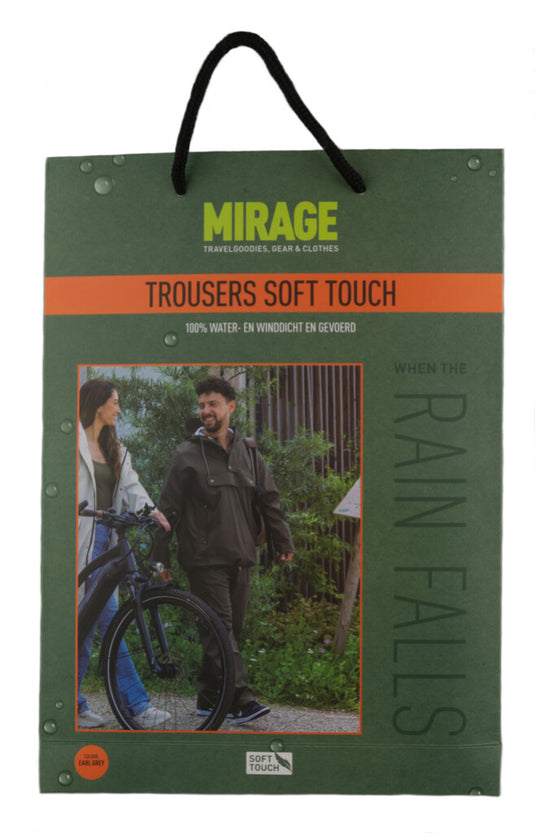 Mirage regenbroek rainfall trouser soft touch - maat l - earl grey