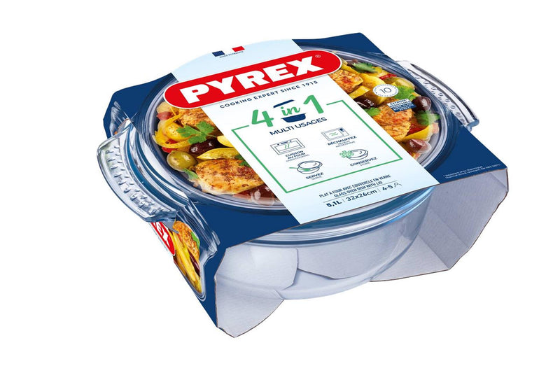 Load image into Gallery viewer, Pyrex ronde ovenschaal met deksel 4,9l
