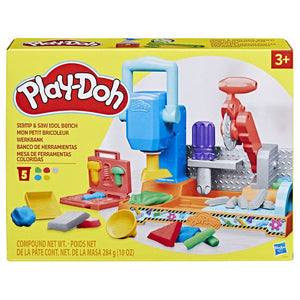 Hasbro play-doh stempelen en zagen speelset - boetseerklei - kindergereedschap