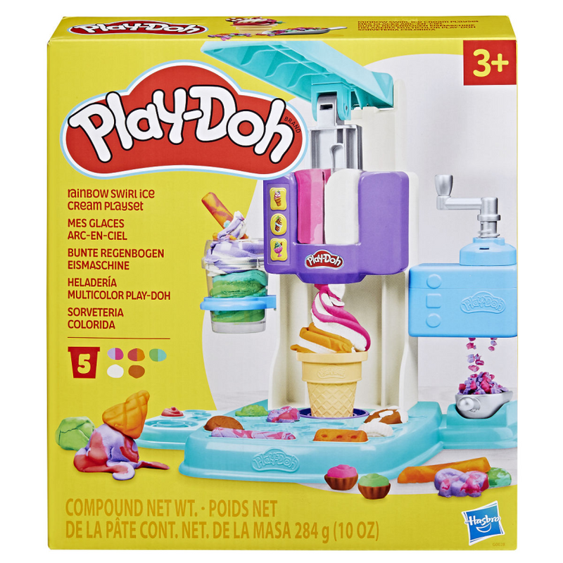 Load image into Gallery viewer, Play-doh regenboog softijs speelset - 5 kleipotjes
