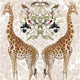 Kaart+envelop giraffe. 16x16 cm