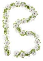 Basil Roses Garland - floral strand - white