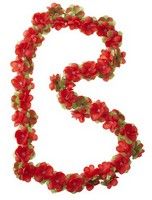 Basil Flower Garland - floral strand - red