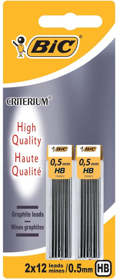 Bic criterium - potloodvulling - hb - 0,5 mm - 24 stuks
