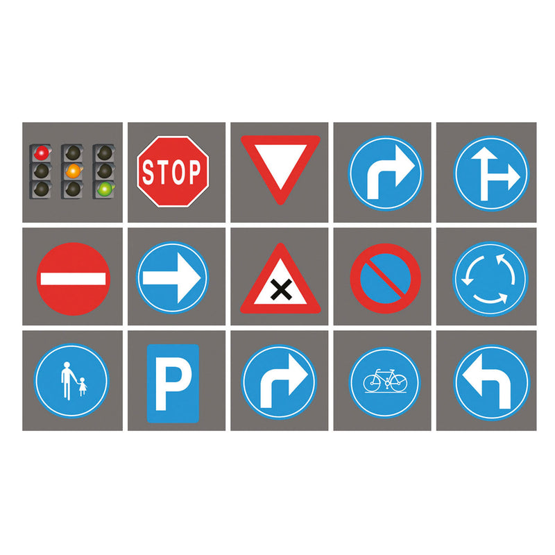 Load image into Gallery viewer, Achoka verkeersborden tegels speelkleed, 15st.
