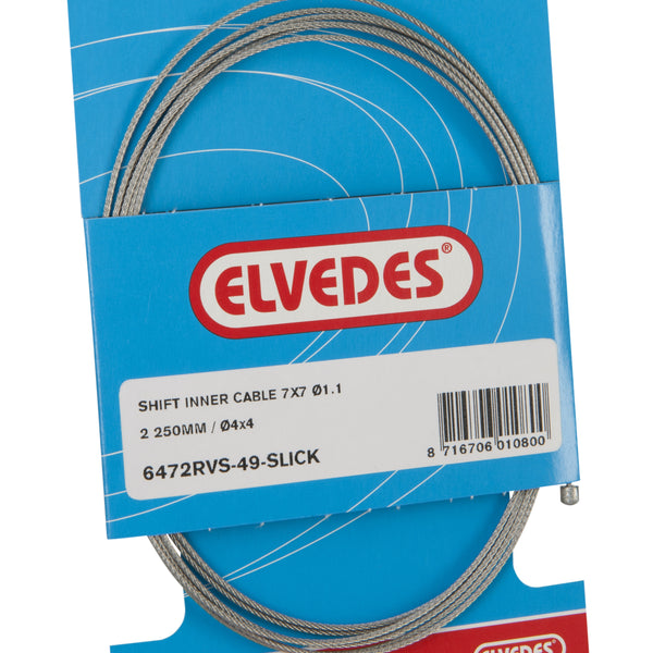 Shift inner cable Elvedes 2250mm Stainless Steel Slick Ø1.1mm N-nipple (on card)