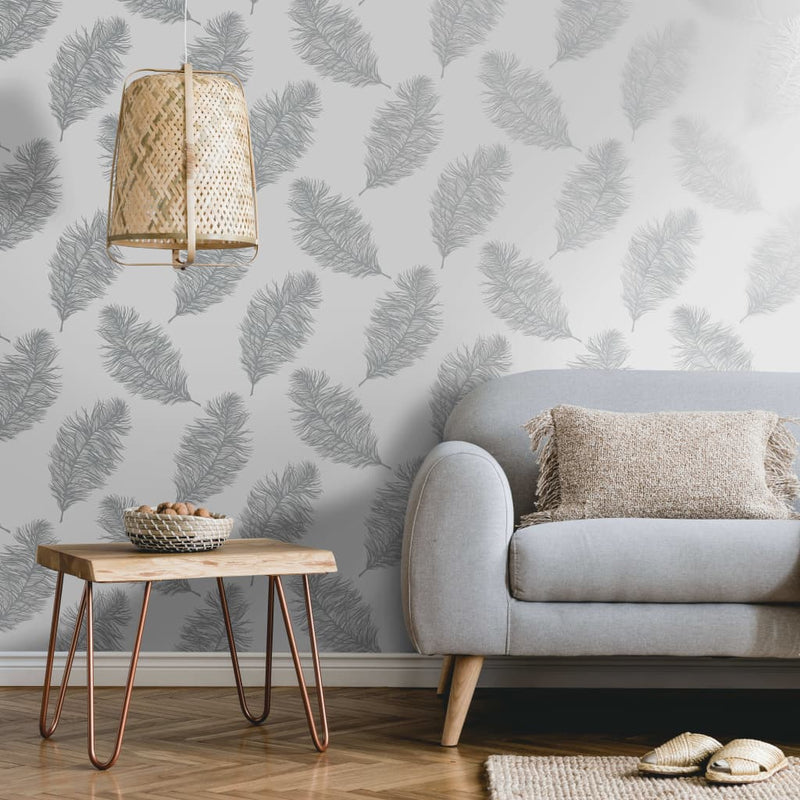 Load image into Gallery viewer, Dutch wallcoverings behang fawning feather lichtgrijs
