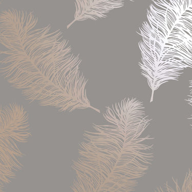 Dutch wallcoverings behang fawning feather grijs en roségoudkleurig