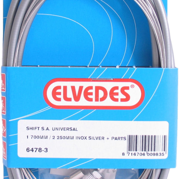 Drum brake cable kit Elvedes 1700mm / 2250mm stainless steel - silver (on card)