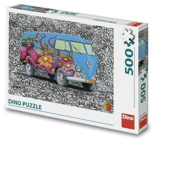 Dinotoys dino puzzel - hippies vw bus - 500 stukjes