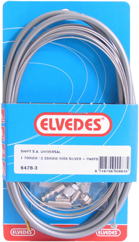 Gear cable set Elvedes 1700 / 2250 mm universal Sturmey Archer stainless steel - silver (on card)