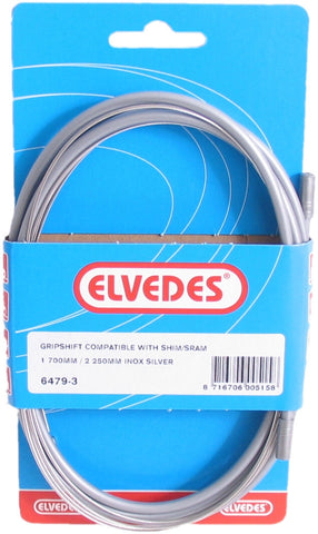 Gear cable set Elvedes Nexus 3 1700 / 2250 mm stainless steel - silver (on card)