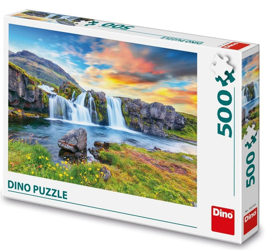 Dinotoys dino puzzel van de ijslandse watervallen - 500 stukjes