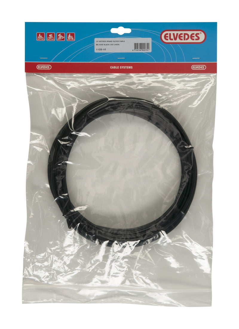 Load image into Gallery viewer, Rem buitenkabel Elvedes zonder voering ø5mm 10 meter - zwart (rol)
