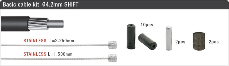 Load image into Gallery viewer, Schakel kabelkit Elvedes ATB race compleet - rood (in doosje)
