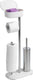 Wenko toiletbutler rivazza rvs wit – toiletborstel met houder, toiletrolhouder, reserverolhouder en opbergbox wit - vrijstaand