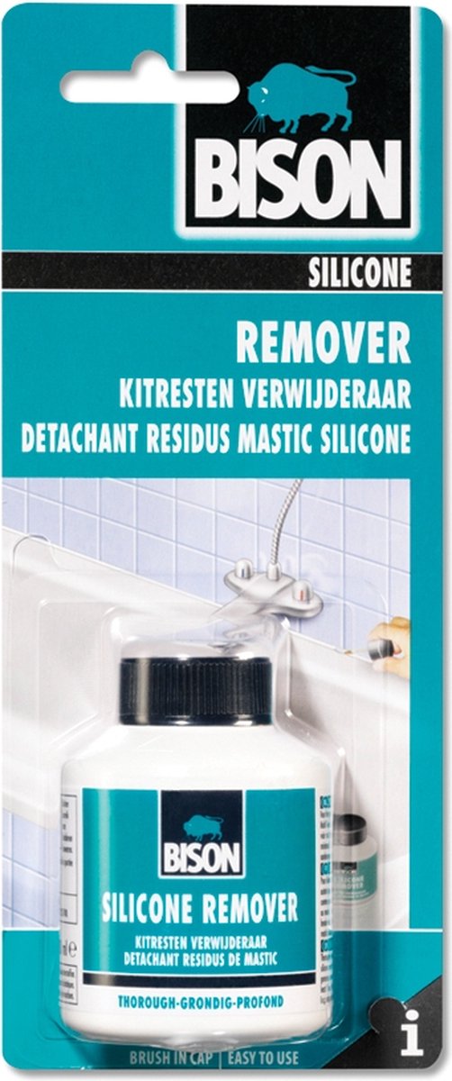 Bison silicone kitrestenverwijderaar potje 100 ml, grondig verwijderen kitresten, veilig toepasbaar, eenvoudig in gebruik, voor het verwijderen van kitresten