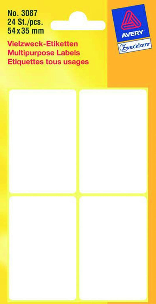 Kangaro etiket wit 54x35mm pak a 10 stuks
