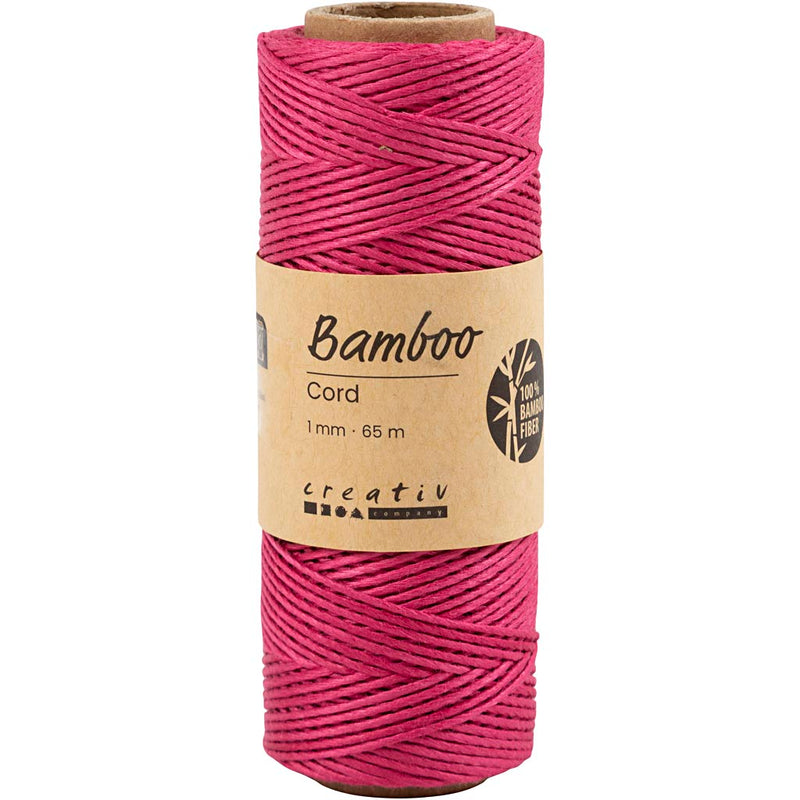 Load image into Gallery viewer, Creativ company http: www.cchobby.nl bamboekoord-dikte-1-mm-donkerroze-65-m-1-rol
