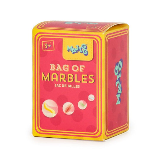 Retro zak met knikkers. 12 stuks. 3+