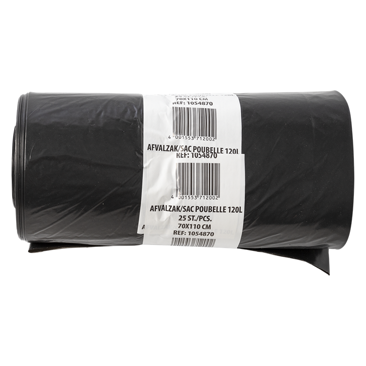 Load image into Gallery viewer, 1054870 - afvalzak 120 liter, zwart ldpe25 st per rol | 10 stuks
