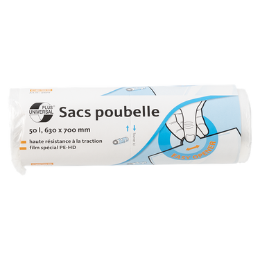 Deiss 1069645 - vuilzakken transpar. 50l 50st | 10 stuks