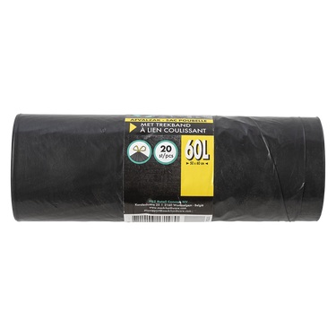 1070341 - afvalzak met trekband 60l 20st | 15 stuks